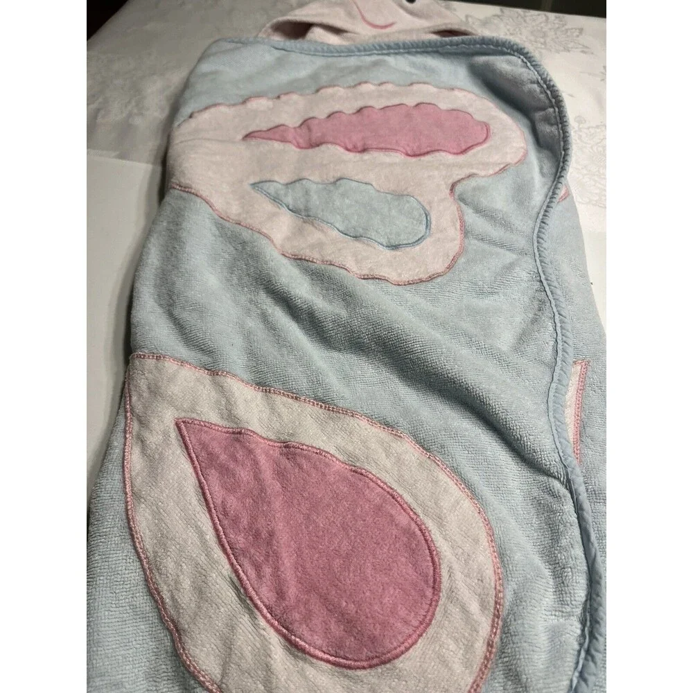 Pottery Barn Kids Hooded Bath Pool Towel Yellow Periwinkle Pink Butterflies